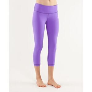 Lululemon Wunder Under Crop Leggings in Power Purple, Women's 6